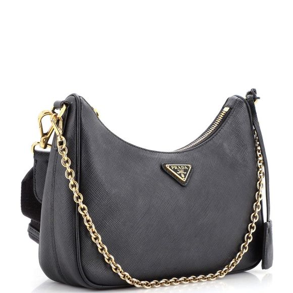 Prada Re-Edition 2005 Shoulder Bag Saffiano Leather Small Black - Picture 2 of 10